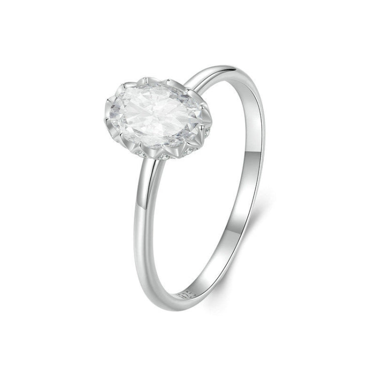 S925 Sterling Silver Plated With White Gold 1 Carat Moissanite Ring(No.8) - Rings by PMC Jewellery | Online Shopping South Africa | PMC Jewellery | Buy Now Pay Later Mobicred