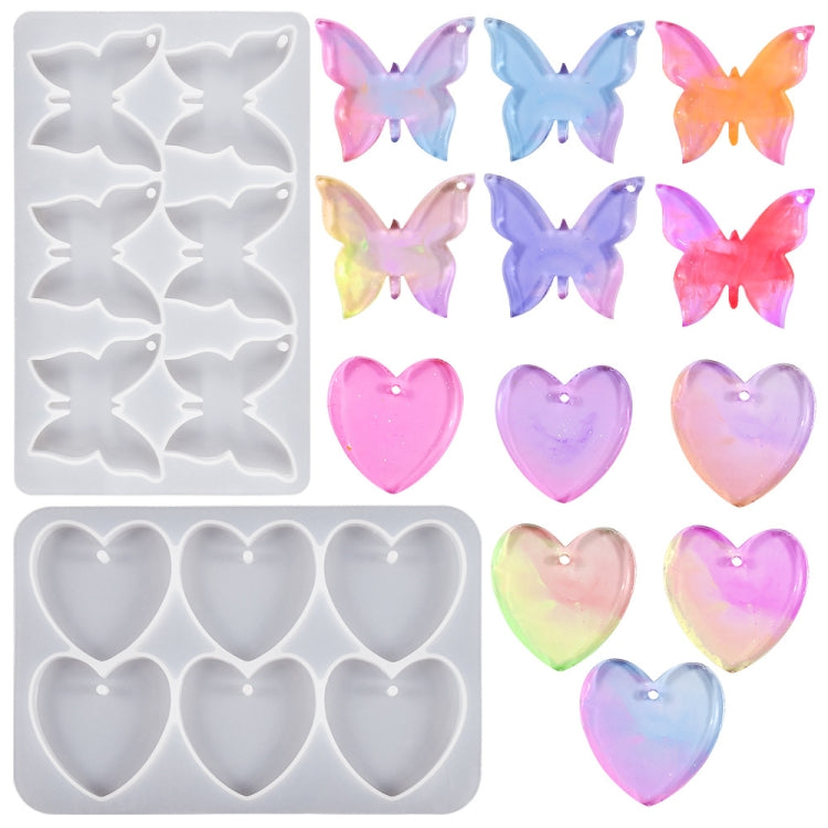 DIY Crystal Glue Heart Butterfly Pendant Keychain Ornament Silicone Mold(Butterfly) - free shipping - PMc TechLife - Order now!