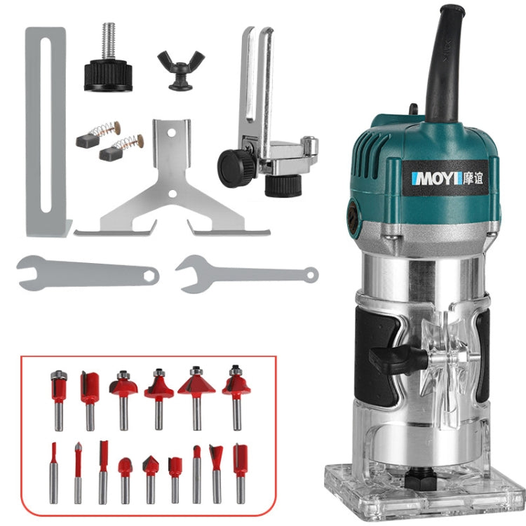 MOYI Aluminum Body Multifunctional Small Electric Woodworking Carving Slotting Trimming Machine, Specifications: 15 Milling Cutters US Plug - free shipping - PMc TechLife - Order now!