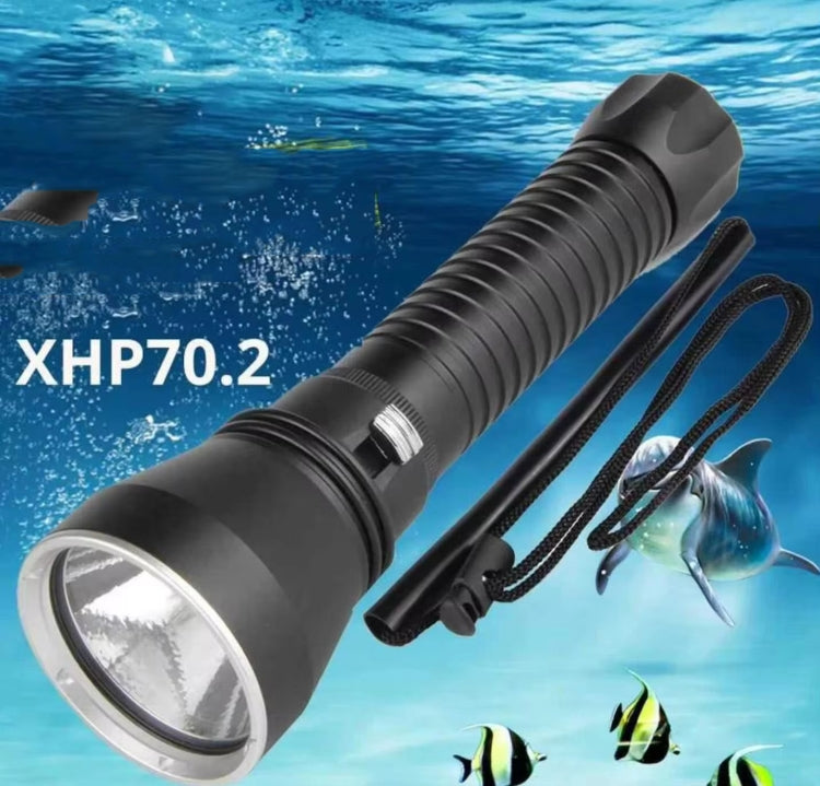 XHP70.2  Diving Flashlight 3000 Lumens IPX8 Waterproof Underwater 80m 2500mAh x 2 White Light - Diving Flashlight by PMC Jewellery | Online Shopping South Africa | PMC Jewellery | Buy Now Pay Later Mobicred