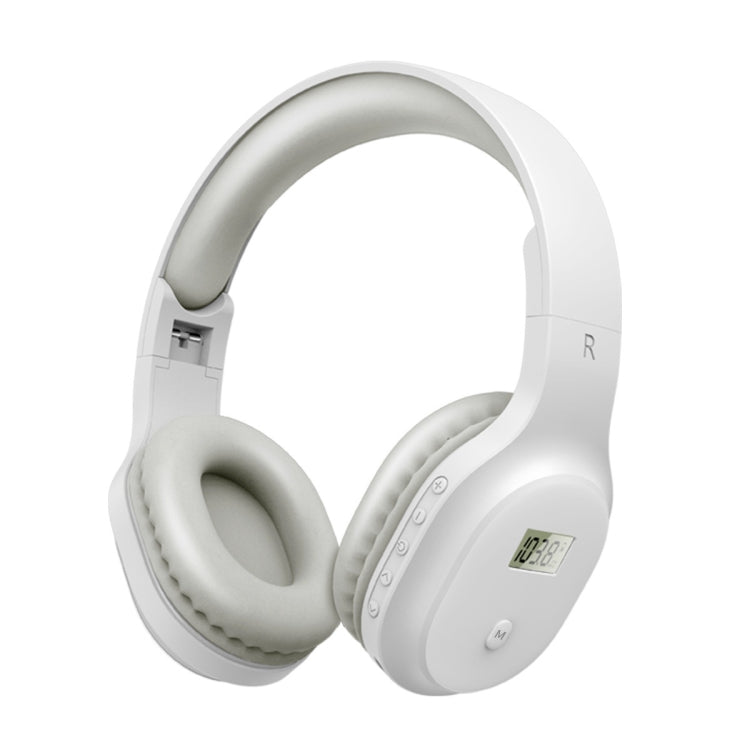 A8 Charging Version Portable Digital Display FM Headphone(White) - Radio Player by PMC Jewellery | Online Shopping South Africa | PMC Jewellery | Buy Now Pay Later Mobicred