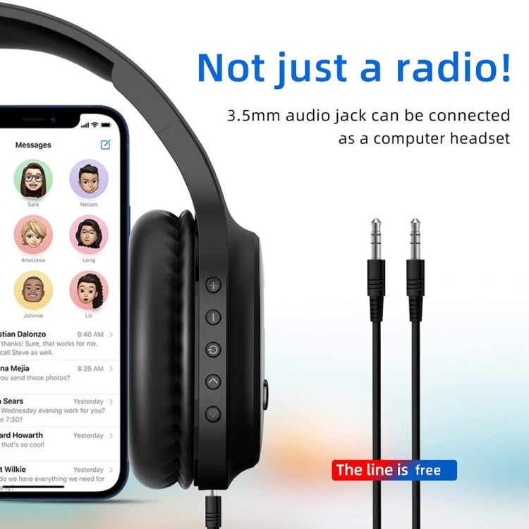 A8 Charging Version Portable Digital Display FM Headphone(Black) - Radio Player by PMC Jewellery | Online Shopping South Africa | PMC Jewellery | Buy Now Pay Later Mobicred