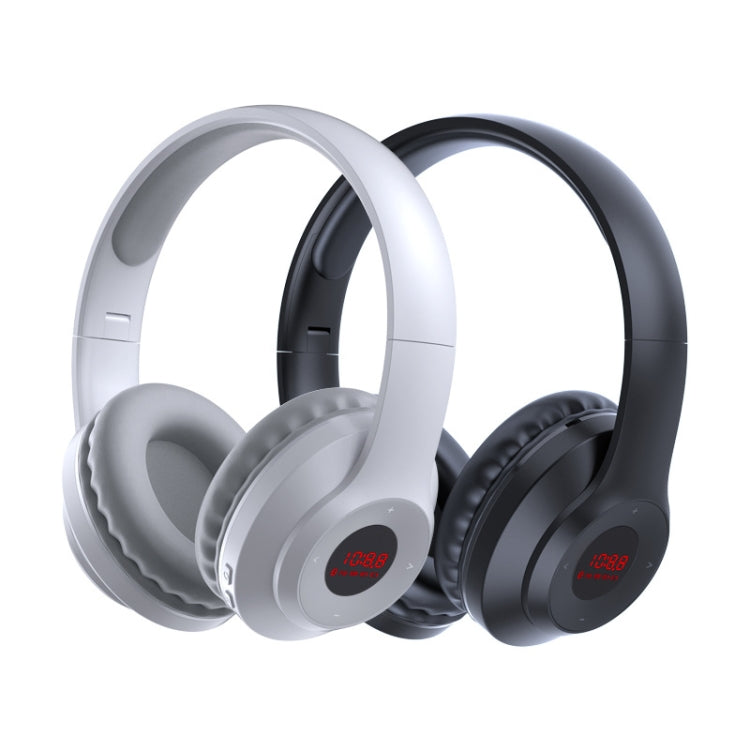 X5 Portable Digital Display Folding Headset FM Radio Headphones, Color: Charging White - Radio Player by PMC Jewellery | Online Shopping South Africa | PMC Jewellery | Buy Now Pay Later Mobicred