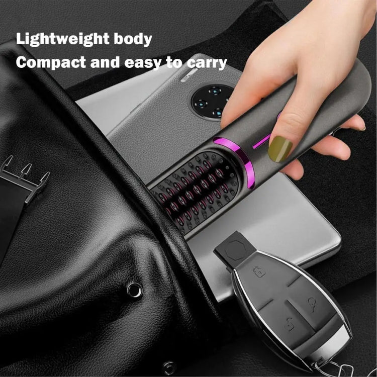Wireless Hair Straightening Comb USB Charging Curling Iron(Black) - free shipping - PMC TechLife - Order now!