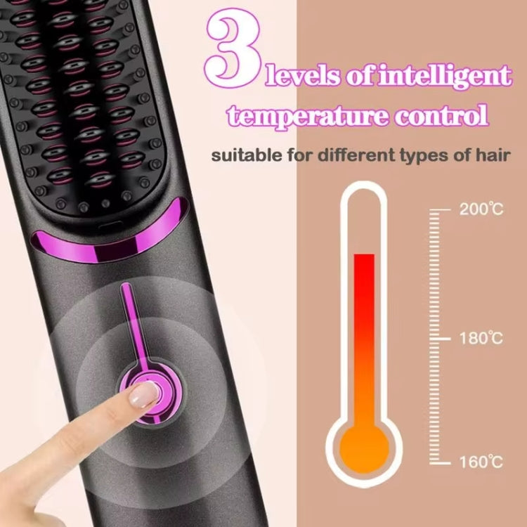 Wireless Hair Straightening Comb USB Charging Curling Iron(Black) - free shipping - PMC TechLife - Order now!