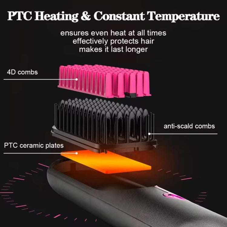 Wireless Hair Straightening Comb USB Charging Curling Iron(Black) - free shipping - PMC TechLife - Order now!