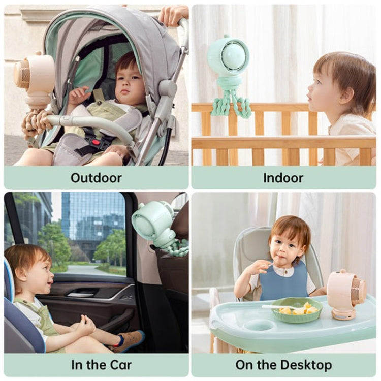 JisuLife Stroller Fan Life2S High Speed Energy Saving Stroller Mini Fan Octopus Bladeless Swingable Head Air Purifying Fan(Mint Green) - Electric Fans by JisuLife | Online Shopping South Africa | PMC Jewellery | Buy Now Pay Later Mobicred