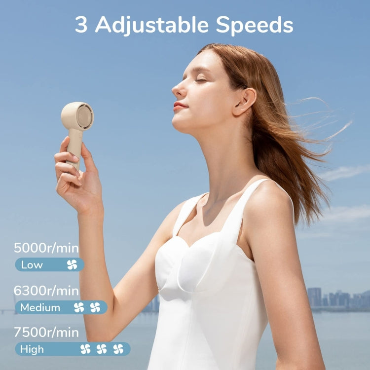 JisuLife FA42 Handheld Portable Small Rechargeable Turbo Fan, Color: Brown 2000mAh - free shipping - PMC TechLife - Order now!