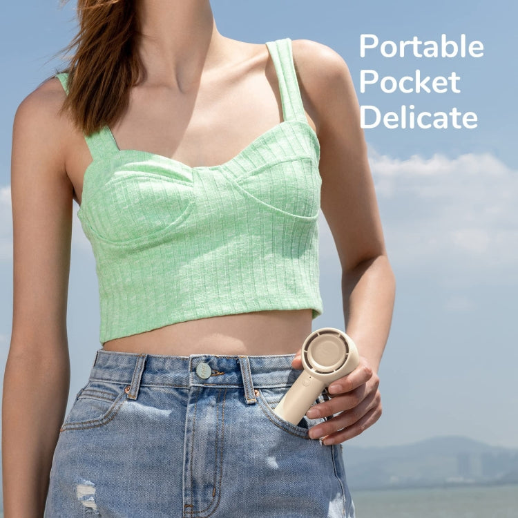 JisuLife FA42 Handheld Portable Small Rechargeable Turbo Fan, Color: Mint Green 2000mAh - free shipping - PMC TechLife - Order now!