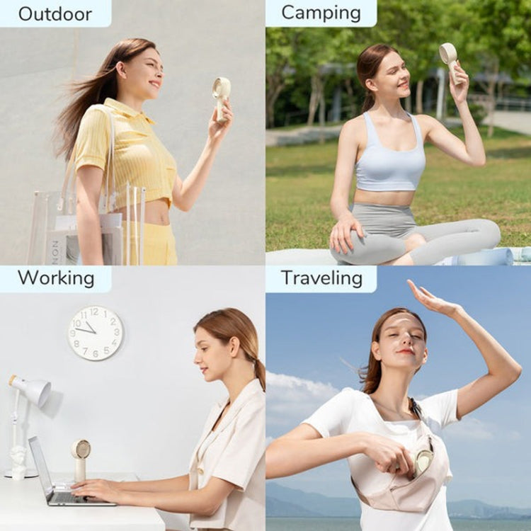 JisuLife FA42 Handheld Portable Small Rechargeable Turbo Fan, Color: Brown 2000mAh - free shipping - PMC TechLife - Order now!