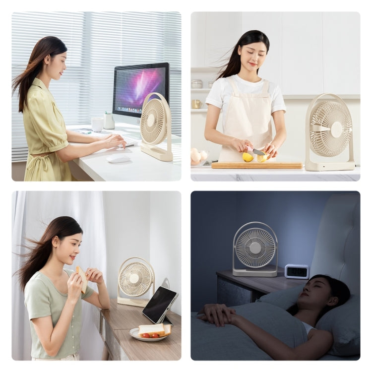 JisuLife FA27 Desktop Wireless Rechargeable Fan Office Table Mini Fan(Light Gray) - Electric Fans by JisuLife | Online Shopping South Africa | PMC Jewellery | Buy Now Pay Later Mobicred