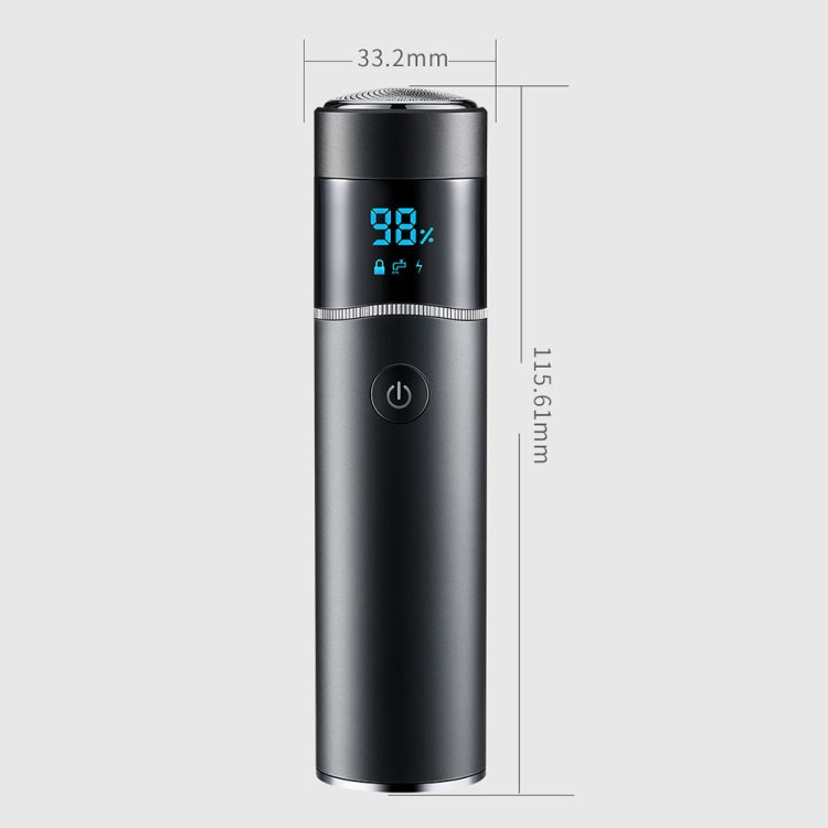 S-1090 IPX7 Waterproof 8D Portable LED Digital Display Round Electric Shaver(Black) - Shavers & Accessories by PMC TechLife | Online Shopping South Africa | PMC TechLife | Buy Now Pay Later Mobicred