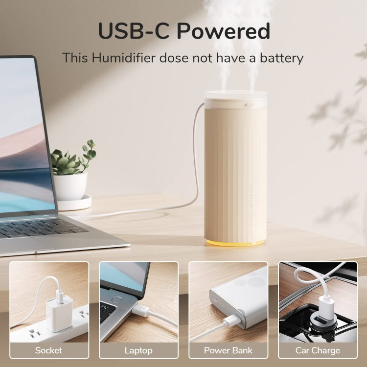 JisuLife HU16 Desktop Dual Mist Ports Humidifier, Color: Brown Plug-in - free shipping - PMC TechLife - Order now!
