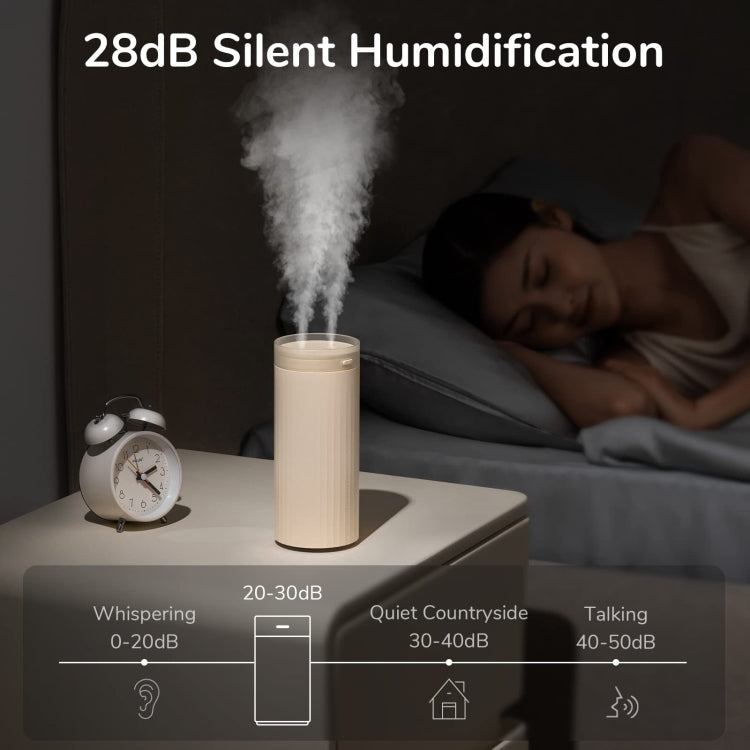 JisuLife HU16 Desktop Dual Mist Ports Humidifier, Color: Brown Rechargeable - free shipping - PMC TechLife - Order now!