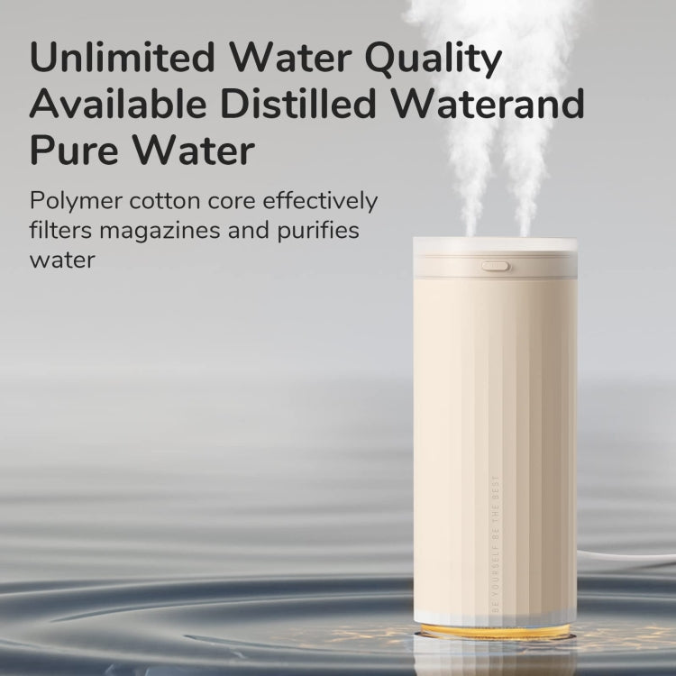 JisuLife HU16 Desktop Dual Mist Ports Humidifier, Color: Brown Rechargeable - free shipping - PMC TechLife - Order now!