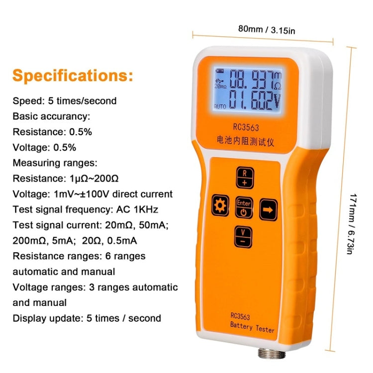 High-Precision Battery Voltage Internal Resistance Tester, Specifications: Host+Clip - Battery & Resistance Tester by PMC TechLife | Online Shopping South Africa | PMC TechLife | Buy Now Pay Later Mobicred