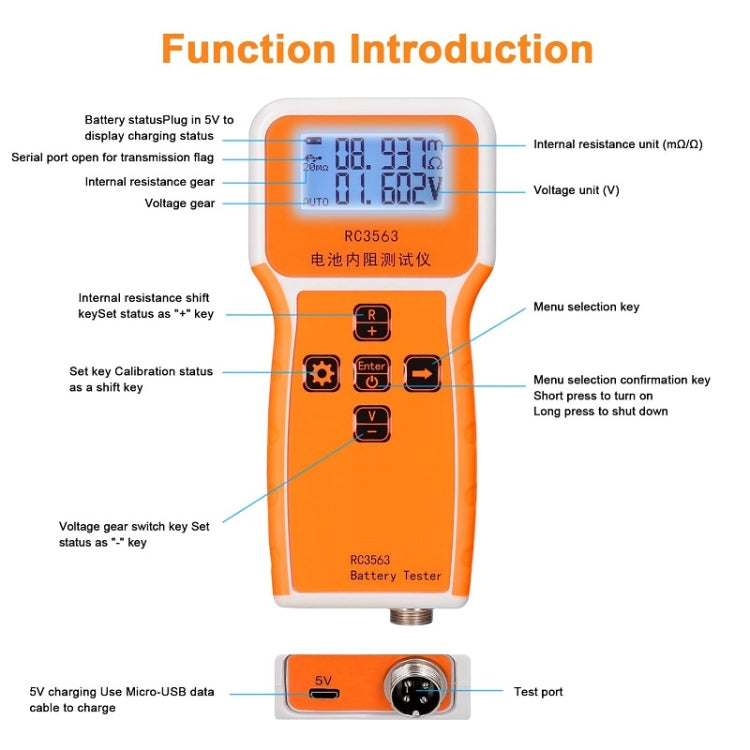 High-Precision Battery Voltage Internal Resistance Tester, Specifications: Host+Clip - Battery & Resistance Tester by PMC TechLife | Online Shopping South Africa | PMC TechLife | Buy Now Pay Later Mobicred