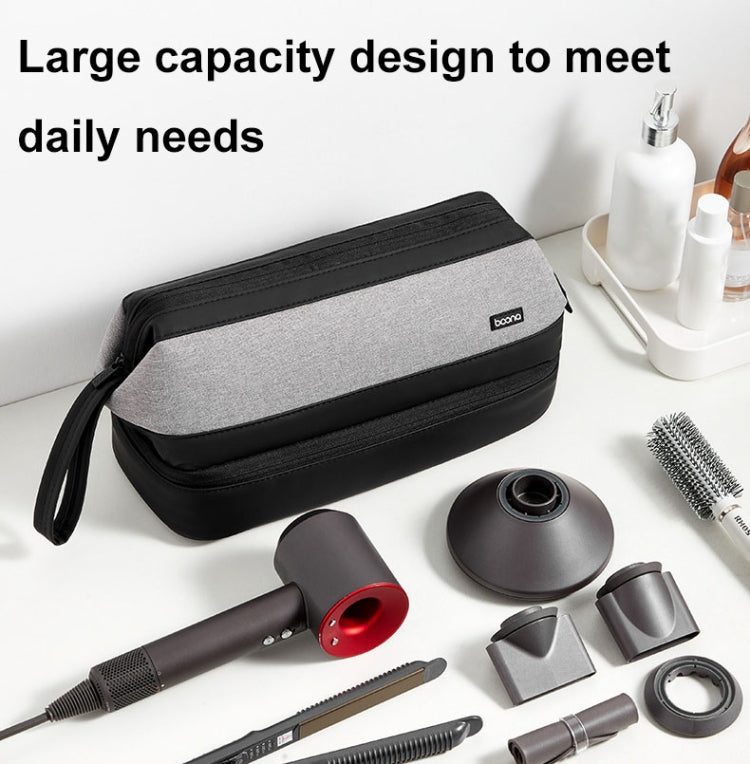 For Dyson Baona BN-DS005 Large-capacity Double-layer Hair Dryer Curling Iron Storage Bag(Black) - For Dyson Accessories by Baona | Online Shopping South Africa | PMC Jewellery | Buy Now Pay Later Mobicred