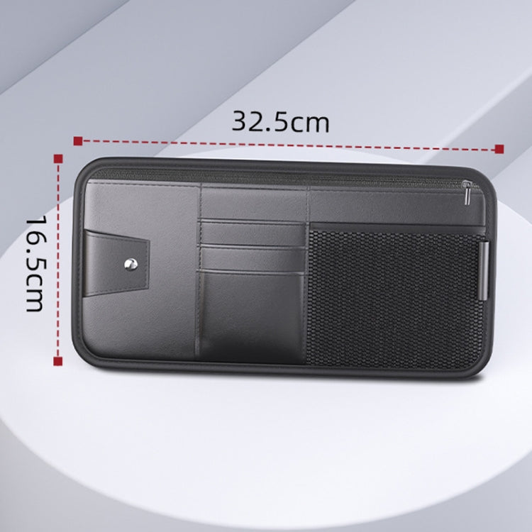 Car Sun Visor Card Glasses Holder Zipper Storage Bag(Red) - Sunglasses & Glasses Clips by PMC Jewellery | Online Shopping South Africa | PMC Jewellery | Buy Now Pay Later Mobicred