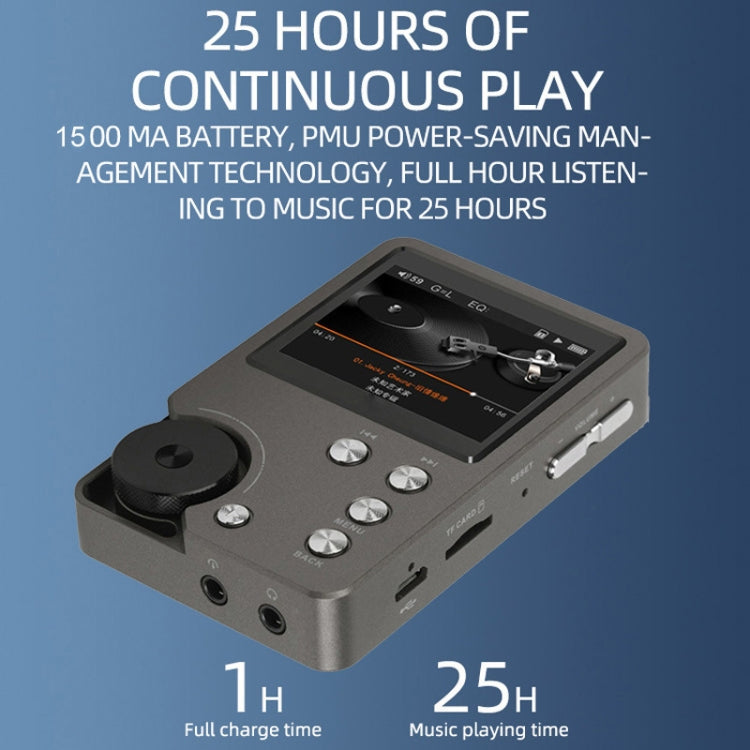 With 64GB TF Card HIFI Lossless DSD256 Music Player Sports MP3(Silver Gray) - MP3 Player by PMC TechLife | Online Shopping South Africa | PMC TechLife | Buy Now Pay Later Mobicred