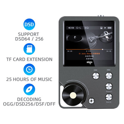 With 64GB TF Card HIFI Lossless DSD256 Music Player Sports MP3(Silver Gray) - MP3 Player by PMC Jewellery | Online Shopping South Africa | PMC Jewellery | Buy Now Pay Later Mobicred