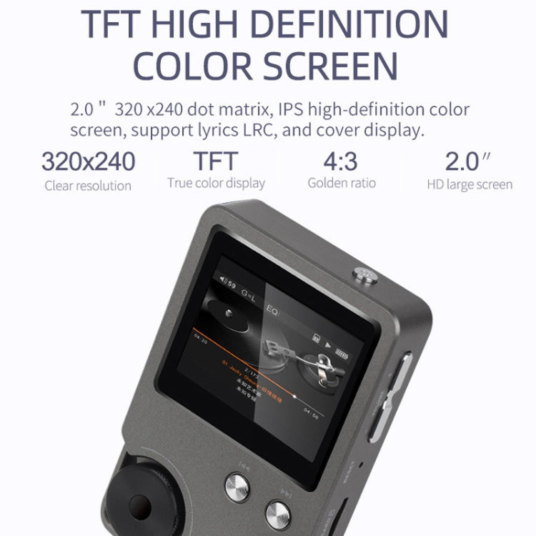 With 64GB TF Card HIFI Lossless DSD256 Music Player Sports MP3(Silver Gray) - MP3 Player by PMC TechLife | Online Shopping South Africa | PMC TechLife | Buy Now Pay Later Mobicred