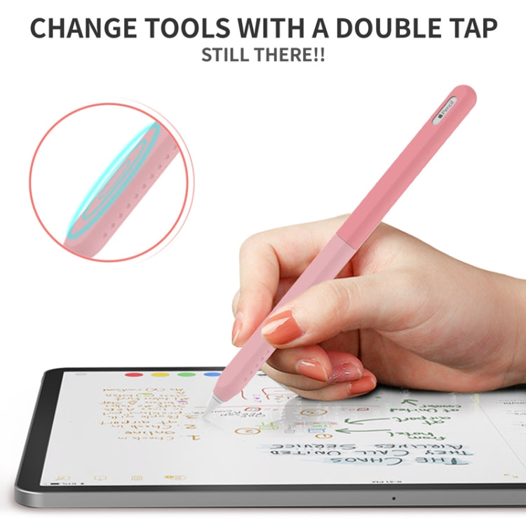 For Apple Pencil 2 AhaStyle PT182 Split Clashing Colors Stylus Protective Case(Gray) - Pencil Accessories by AhaStyle | Online Shopping South Africa | PMC Jewellery | Buy Now Pay Later Mobicred