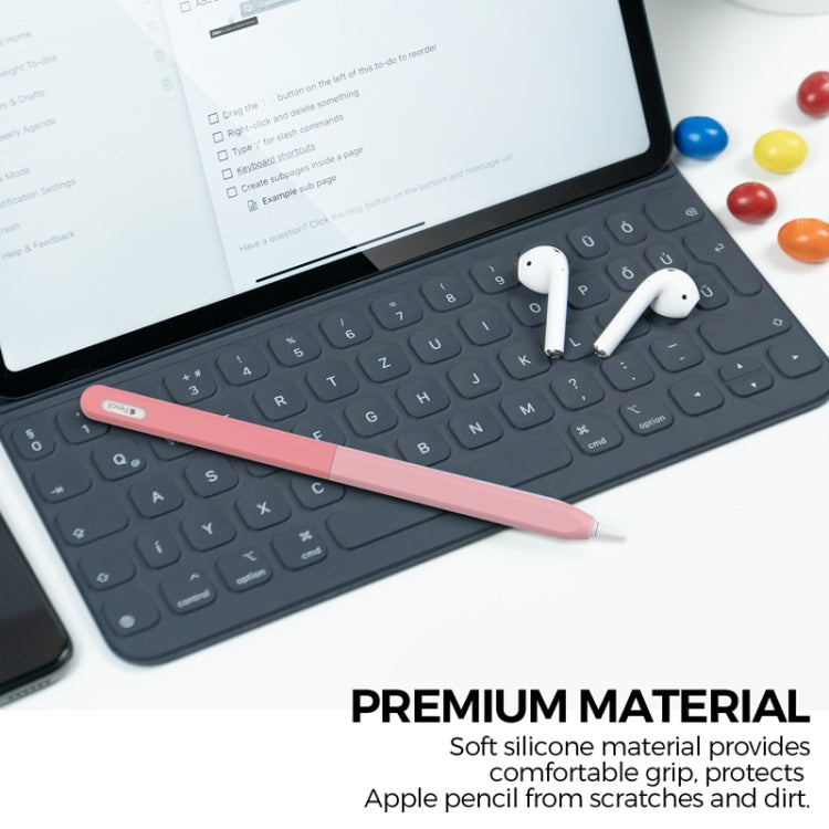 For Apple Pencil 2 AhaStyle PT182 Split Clashing Colors Stylus Protective Case(Gray) - Pencil Accessories by AhaStyle | Online Shopping South Africa | PMC Jewellery | Buy Now Pay Later Mobicred