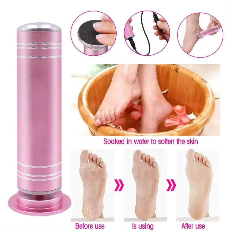 Electric Foot Grinder Calluses Dead Skin Remover With 60pcs Replaceable Sandpaper Discs US Plug(Pink) - Grinding Tools & Accessories by PMC Jewellery | Online Shopping South Africa | PMC Jewellery | Buy Now Pay Later Mobicred