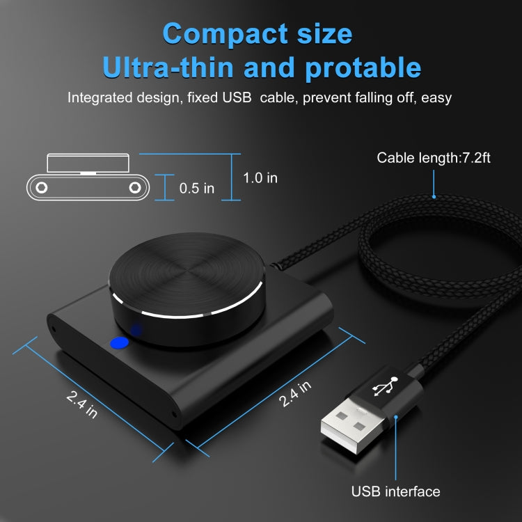 USB Computer Volume Adjuster Multimedia Audio Line Controller Speaker Knob Switch(Black) - USB Sound by PMC Jewellery | Online Shopping South Africa | PMC Jewellery | Buy Now Pay Later Mobicred