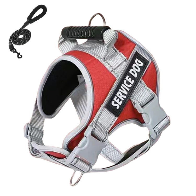 Large Dog Explosion Proof Punch Chest Harness Dog Travelling Leash, Style: Red+1.5m Round Rope(S) - free shipping - PMC TechLife - Order now!