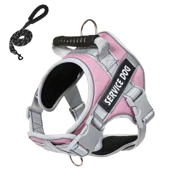 Large Dog Explosion Proof Punch Chest Harness Dog Travelling Leash, Style: Pink+1.5m Round Rope)(M) - Leashes & Chest Strap by PMC TechLife | Online Shopping South Africa | PMC TechLife | Buy Now Pay Later Mobicred