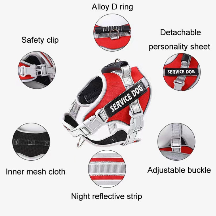 Large Dog Explosion Proof Punch Chest Harness Dog Travelling Leash, Style: Red+2m Round Rope(XL) - Leashes & Chest Strap by PMC TechLife | Online Shopping South Africa | PMC TechLife | Buy Now Pay Later Mobicred