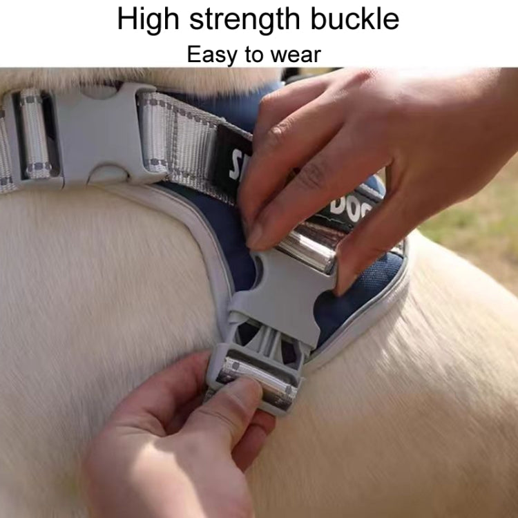 Large Dog Explosion Proof Punch Chest Harness Dog Travelling Leash, Style: Black+2m Round Rope(S) - Leashes & Chest Strap by PMC TechLife | Online Shopping South Africa | PMC TechLife | Buy Now Pay Later Mobicred