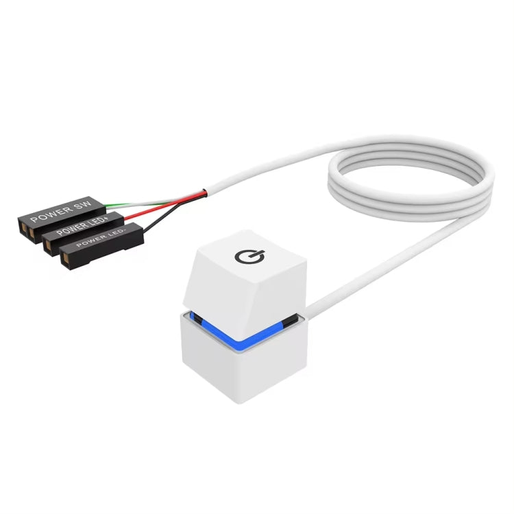 Desktop Computer Mobile Switch Computer Extension Cable Start Button, Color: White Case Blue Light 4m Cable - PC Power Supplies by PMC Jewellery | Online Shopping South Africa | PMC Jewellery | Buy Now Pay Later Mobicred