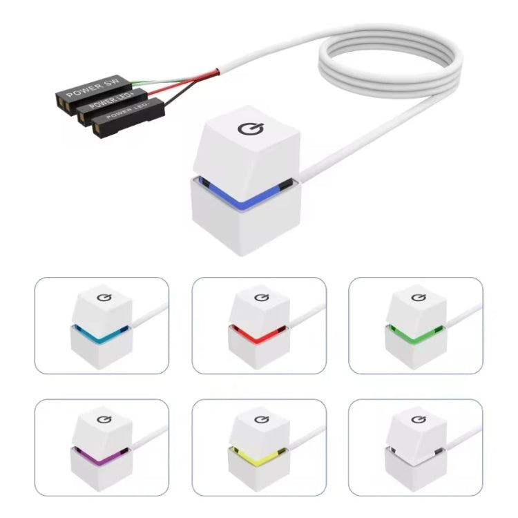 Desktop Computer Mobile Switch Computer Extension Cable Start Button, Color: White Case Colorful Light 4m Cable - PC Power Supplies by PMC Jewellery | Online Shopping South Africa | PMC Jewellery | Buy Now Pay Later Mobicred