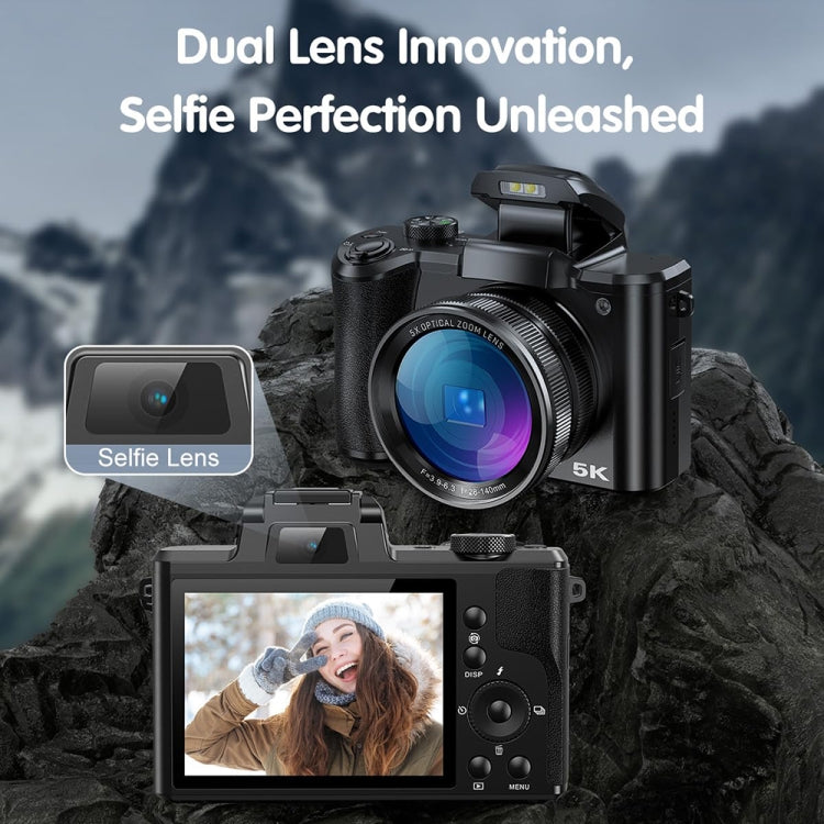 DC206X 5K/30FPS 3.2-Inch 5X Optical Zoom Front And Rear Dual-Camera HD Digital Camera(EU Plug) - Children Cameras by PMC TechLife | Online Shopping South Africa | PMC TechLife | Buy Now Pay Later Mobicred