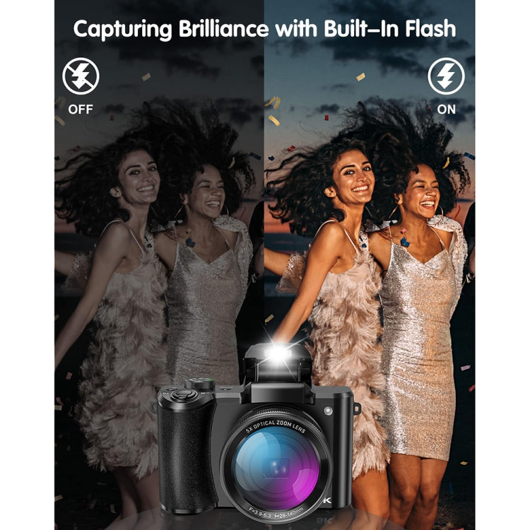 DC206X 5K/30FPS 3.2-Inch 5X Optical Zoom Front And Rear Dual-Camera HD Digital Camera(EU Plug) - Children Cameras by PMC TechLife | Online Shopping South Africa | PMC TechLife | Buy Now Pay Later Mobicred