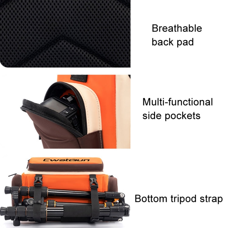 Cwatcun D121 Shoulder Crossbody Camera Bag Colorful Large Capacity Waterproof Digital Photography Bag, Color: Large Orange Red - free shipping - PMC TechLife - Order now!