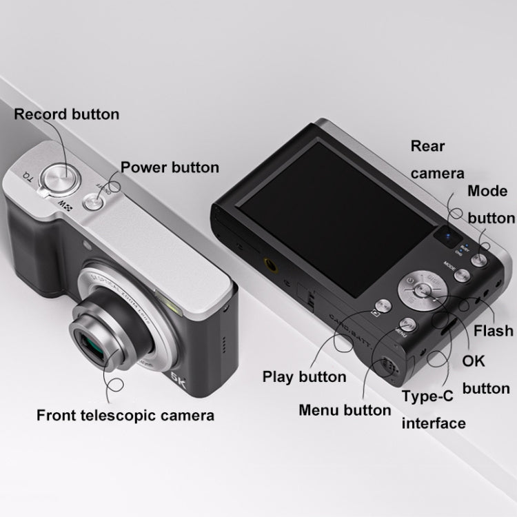 DC305X 5K/30FPS 2.8-Inch HD Shooting 5X Optical Zoom Anti-Shake Digital Camera, Color: White US Plug - Children Cameras by PMC TechLife | Online Shopping South Africa | PMC TechLife | Buy Now Pay Later Mobicred