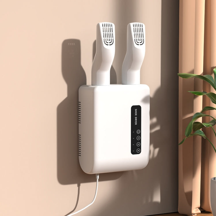 140W Boot Dryer Wall Mounted Shoes Warmer Heater, 3 Gear Timing, 360 Degree Rotating Air Outlet EU Plug(White) - free shipping - PMC TechLife - Order now!