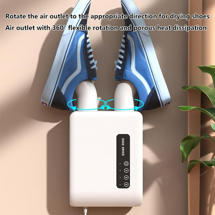 140W Boot Dryer Wall Mounted Shoes Warmer Heater, 3 Gear Timing, 360 Degree Rotating Air Outlet AU Plug(White) - free shipping - PMC TechLife - Order now!
