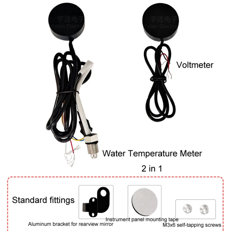 Morfayer Motorcycle Dual Display Intelligent Alarm Power Meter, Model: Voltmeter+Water Temperature Meter(Random Color Delivery) - Electrical Instruments by PMC Jewellery | Online Shopping South Africa | PMC Jewellery | Buy Now Pay Later Mobicred