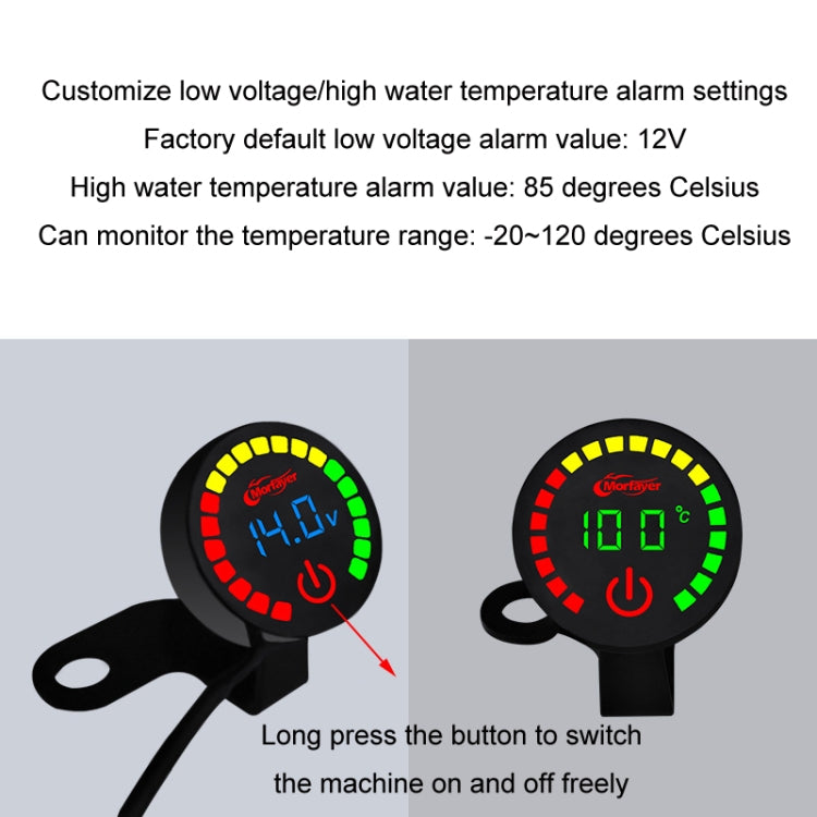 Morfayer Motorcycle Dual Display Intelligent Alarm Power Meter, Model: Voltmeter(Random Color Delivery) - Electrical Instruments by PMC TechLife | Online Shopping South Africa | PMC TechLife | Buy Now Pay Later Mobicred