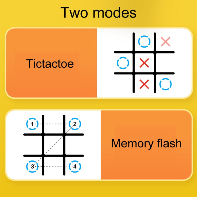 All-In-One Tic Tac Toe Game Machine Portable Desktop Puzzle Children Electronic Toys(Orange Yellow) - Table Games by PMC Jewellery | Online Shopping South Africa | PMC Jewellery | Buy Now Pay Later Mobicred