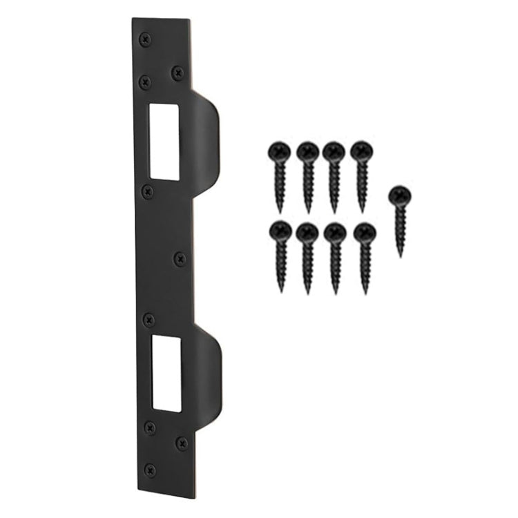 Heavy Duty Metal Latch Plate for Exterior Interior Door Double Hole Reinforcement Striker Plates(Black) - Door Locks & Cabinet Locks by PMc TechLife | Online Shopping South Africa | PMc TechLife | Buy Now Pay Later Mobicred