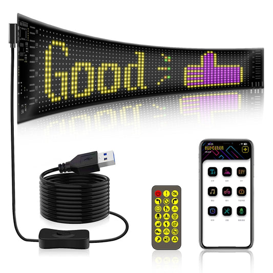 9.2x37.4cm（16 x 64 LEDs） Car Flexible Display Advertising Screen APP Bluetooth Smart Screen - Car Monitor by PMC Jewellery | Online Shopping South Africa | PMC Jewellery | Buy Now Pay Later Mobicred