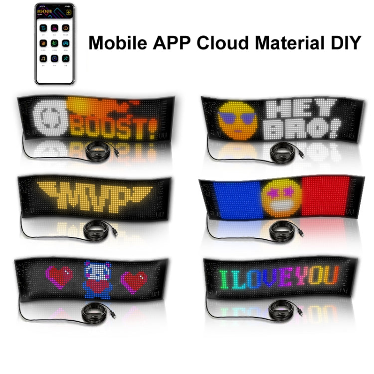 9.2x37.4cm（16 x 64 LEDs） Car Flexible Display Advertising Screen APP Bluetooth Smart Screen - free shipping - PMC Jewellery - Order now!