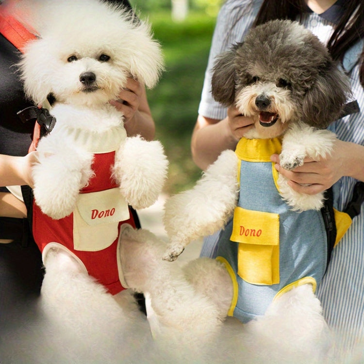 DONO Pet Four-legged Bag Outdoor Carrying Bag Breathable Backpack, Size: XL(Blue Yellow) - free shipping - PMC TechLife - Order now!