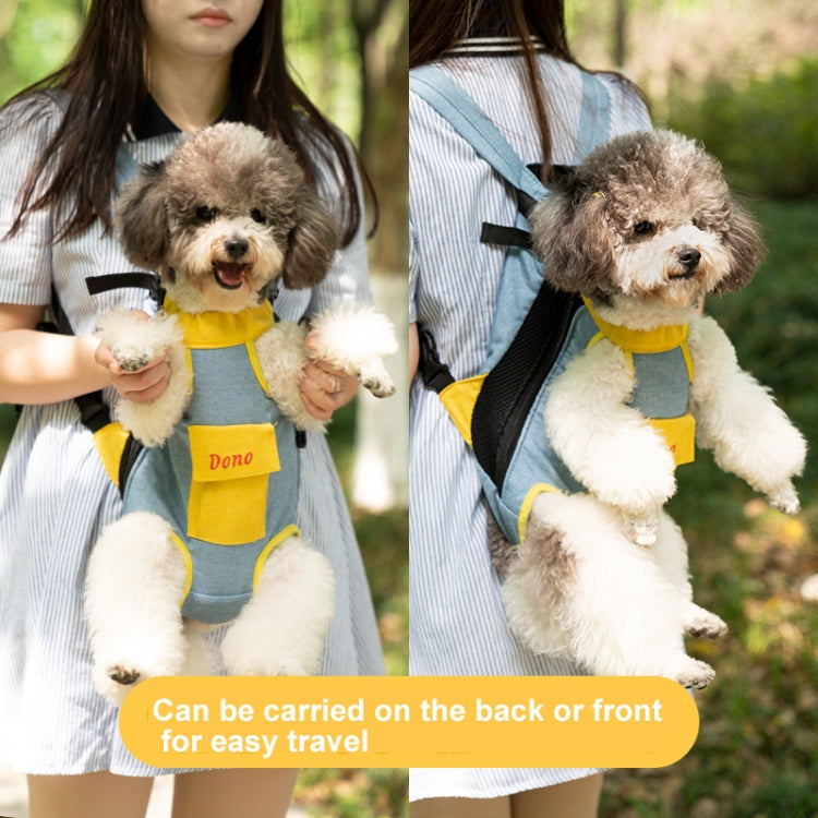 DONO Pet Four-legged Bag Outdoor Carrying Bag Breathable Backpack, Size: L(Yellow White) - Pet Bags by DONO | Online Shopping South Africa | PMC TechLife | Buy Now Pay Later Mobicred